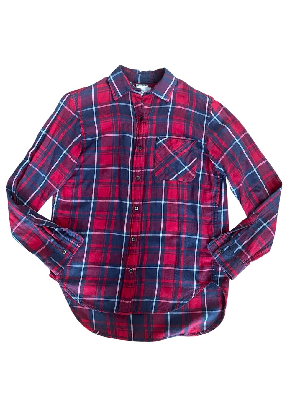 Denim & Supply Ralph Lauren Red Plaid RL Boyfriend Collared Camping Button Up